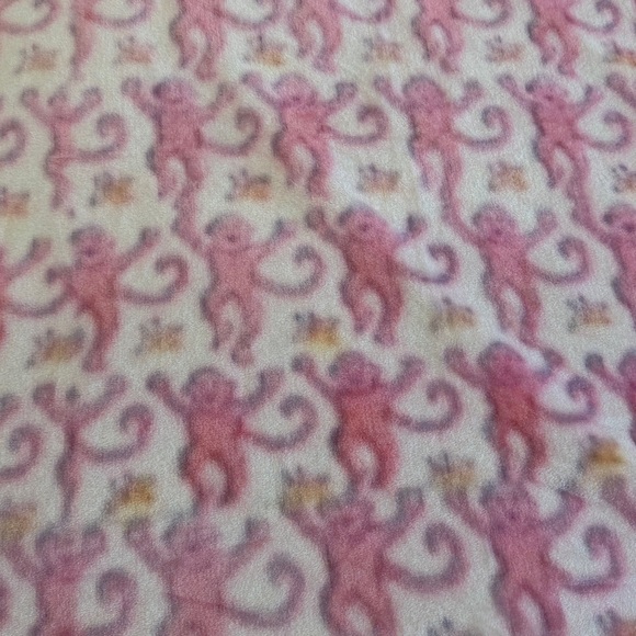 Roller Rabbit Pink Monkeys Blanket! - Picture 5 of 7
